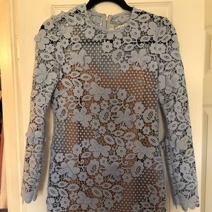 Self Portrait Blue Lace Mini Dress
